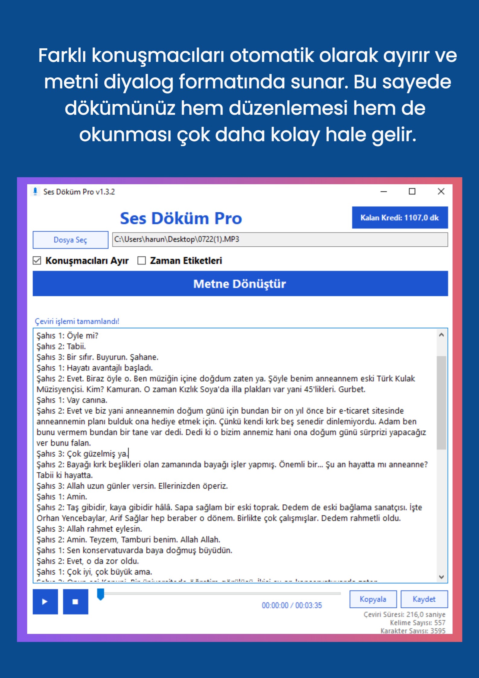 Ses Döküm Pro Özellik 1